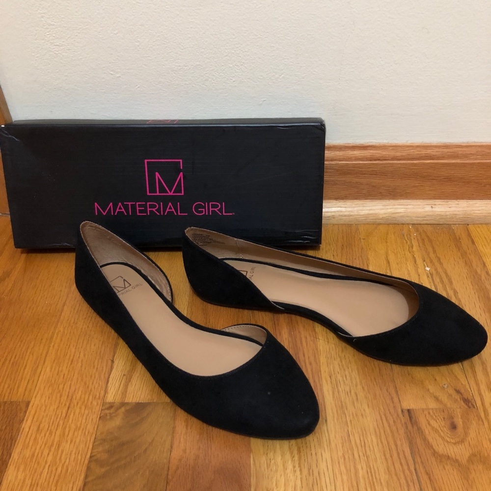 Material Girl brand black flats- new/never worn